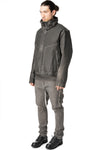 Membrane leather down bomber jacket, Plomb