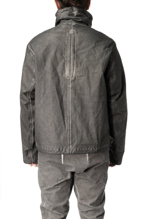 Membrane leather down bomber jacket, Plomb