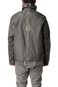 Membrane leather down bomber jacket, Plomb