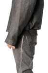 Membrane leather down bomber jacket, Plomb