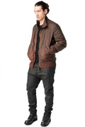 Asymmetric reflective nylon bomber jacket, Dirty red