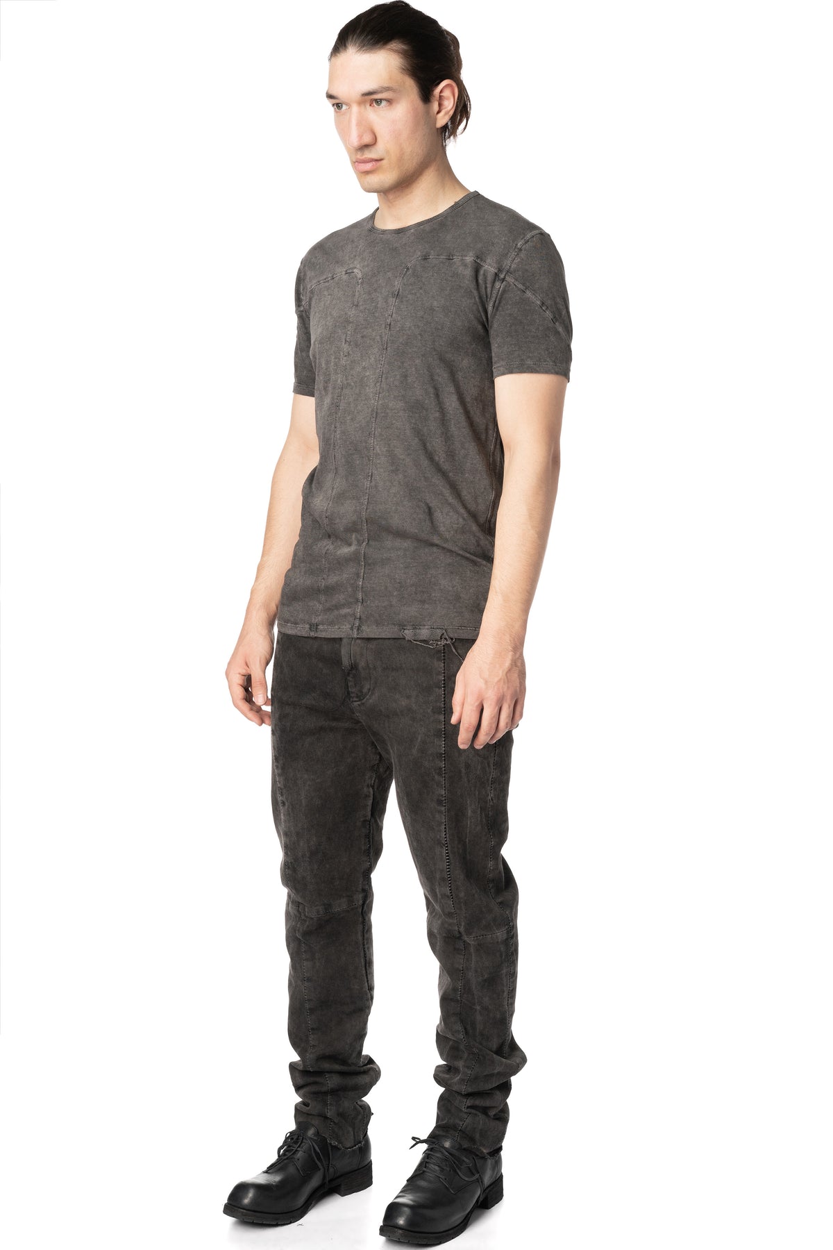 Cross panelled cotton t-shirt, Antra Wash