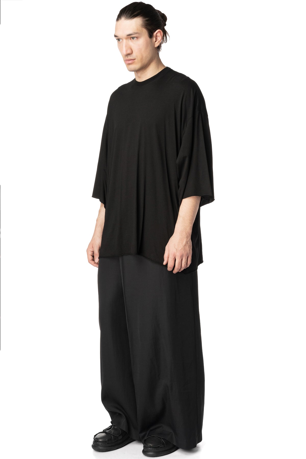 Oversized modal jersey T-shirt, Black
