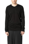 Seamed neck cotton jersey top, Black