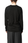 Seamed neck cotton jersey top, Black