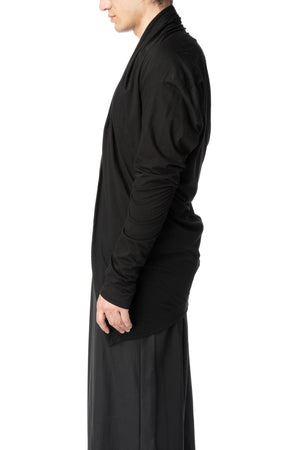Drape front cotton jersey cardigan