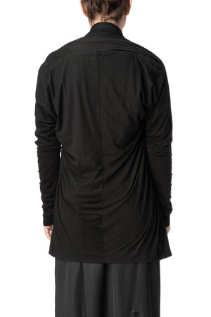 Drape front cotton jersey cardigan