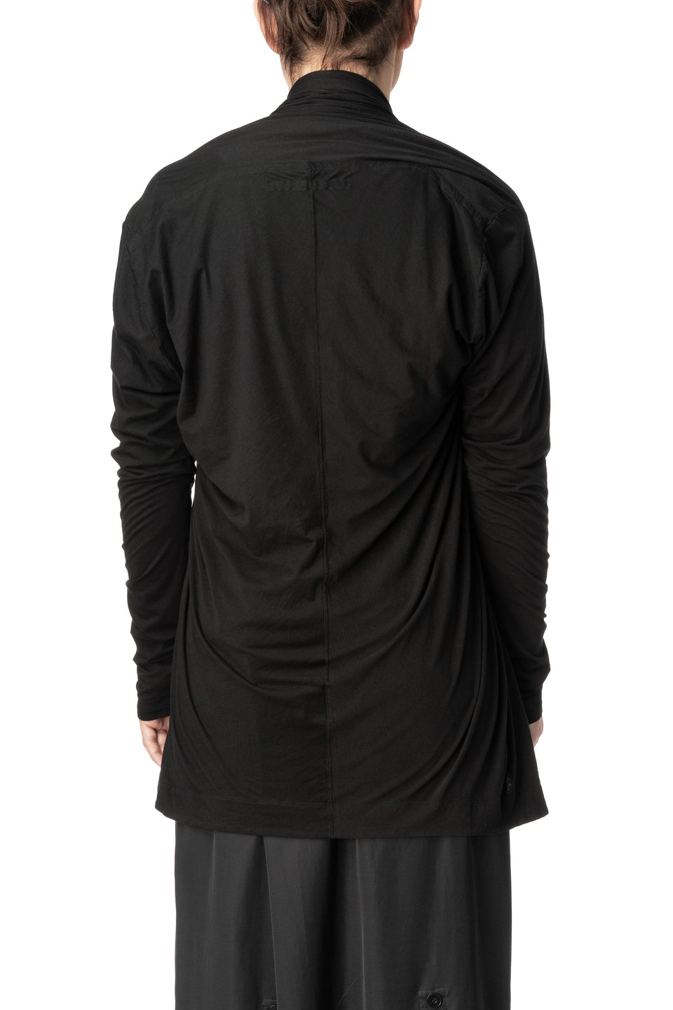 Drape front cotton jersey cardigan