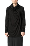 Cowl neck cotton jersey top