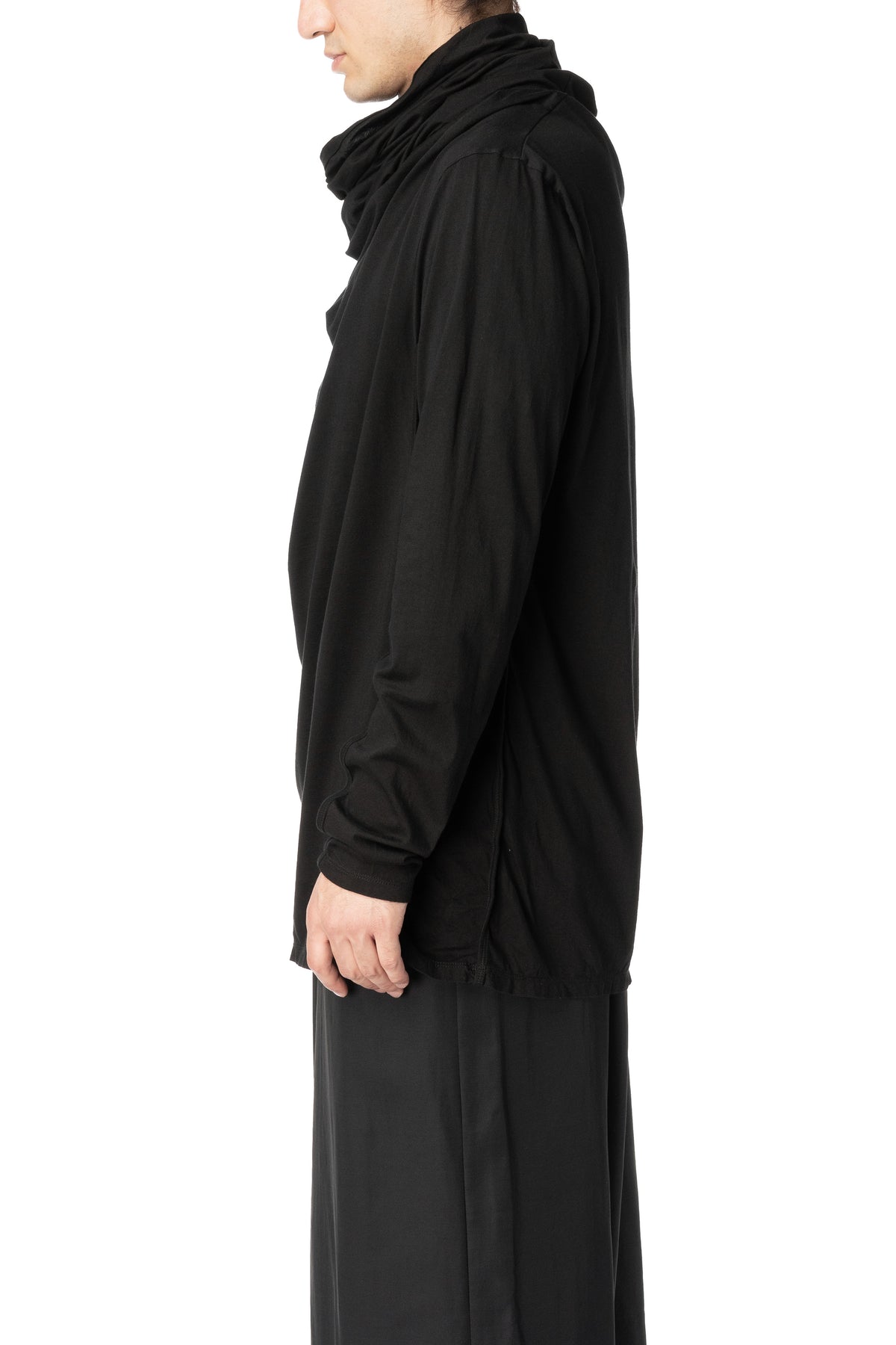 Cowl neck cotton jersey top