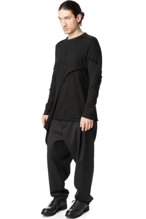 Layered asymmetric long sleeve tee
