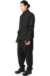 Belted wool barathea wrap jacket
