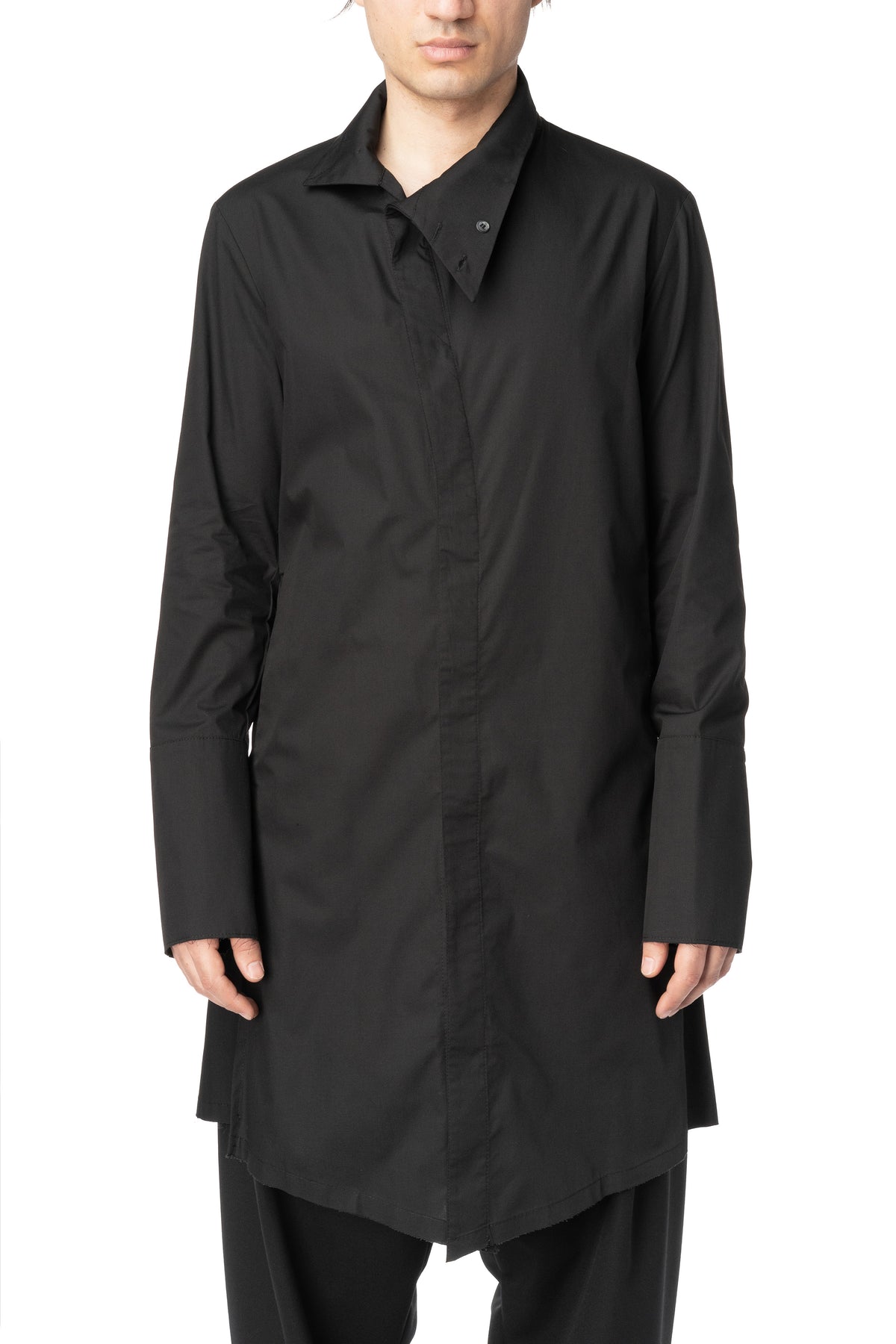 High collar longline shirt