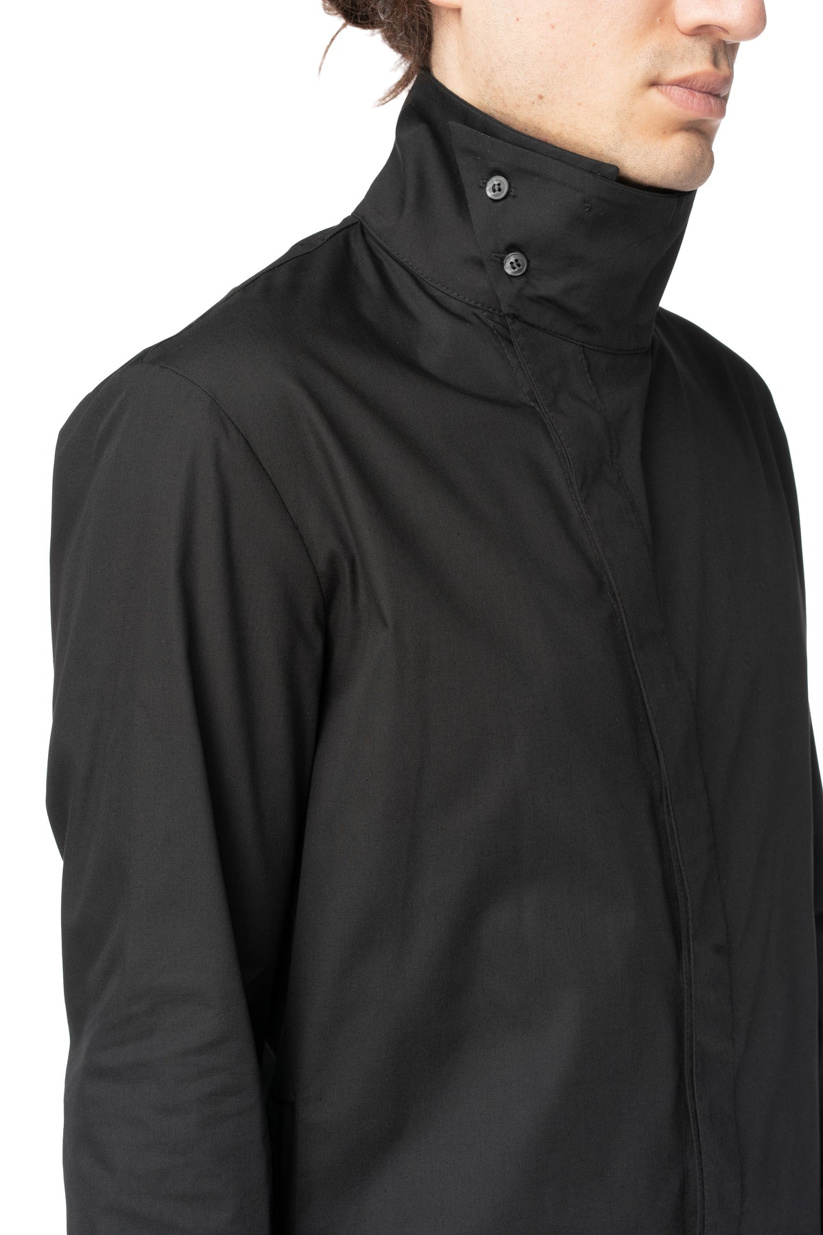 High collar longline shirt