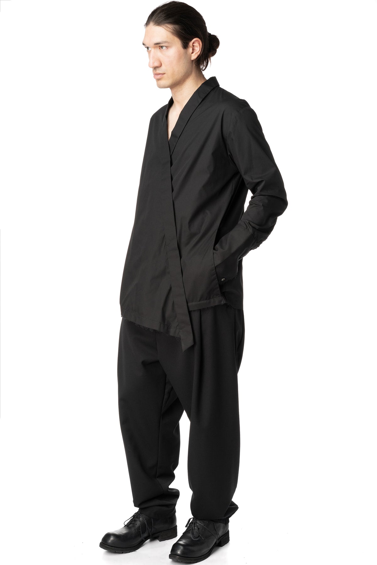 Asymmetric wrap shirt