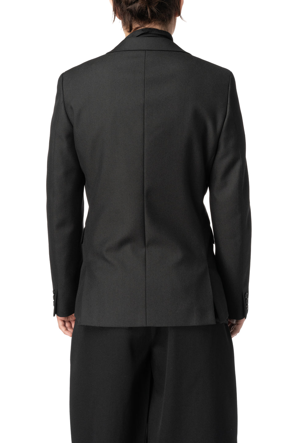 Double-breasted wool blazer with cut-out front