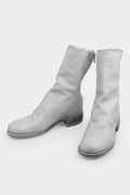 Back zip leather boots | 788X, Light Grey