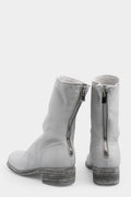 Back zip leather boots | 788X, Light Grey