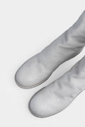 Back zip leather boots | 788X, Light Grey