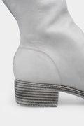 Back zip leather boots | 788X, Light Grey