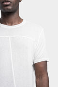 Asymmetrical viscose/silk t-shirt, White