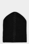 Scar stitch cashmere / silk beanie, Black /Antra