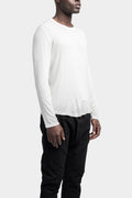 Viscose/silk long sleeve t-shirt, White