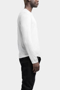 Viscose/silk long sleeve t-shirt, White