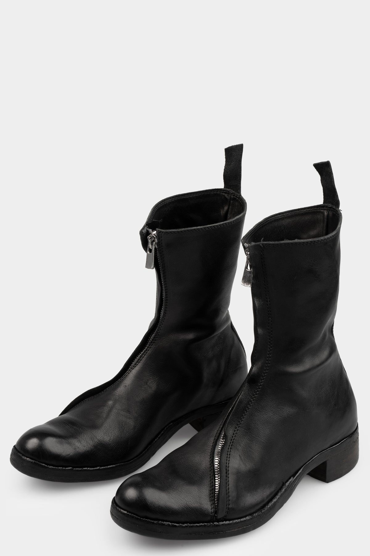 Atadep Itterom | Diagonal zip wild horse leather boots