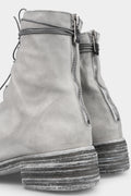 Laced leather boots, Dirty grey