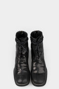 Laced leather boots