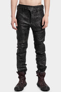 Paper effect distressed horse leather pants