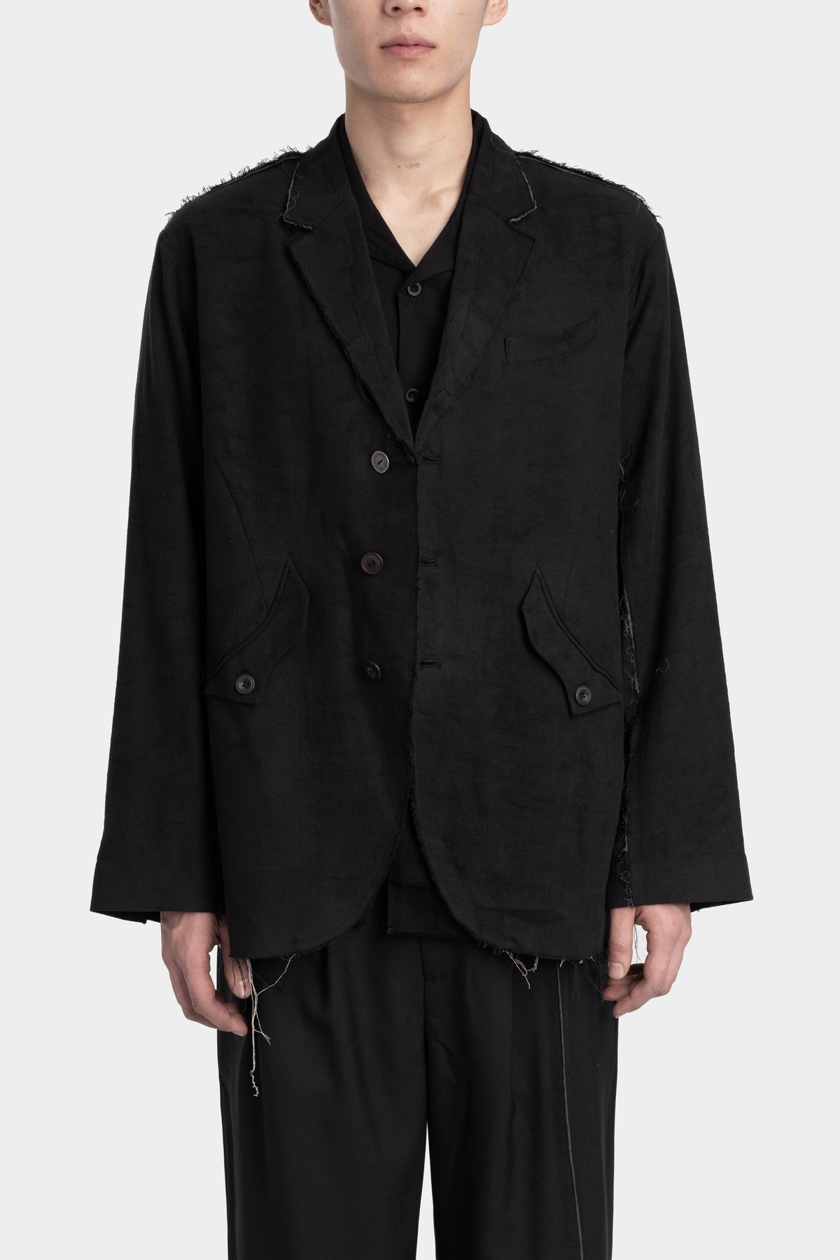 Professor. E | "Forgotten materials" Frayed structured cotton blazer 25FW-PE-FM-19
