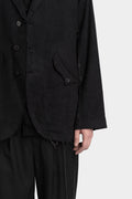 Frayed structured cotton blazer