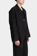 Frayed structured cotton blazer