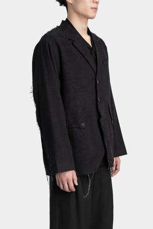 Professor. E | "Forgotten materials" Frayed structured cotton blazer 25FW-PE-FM-19