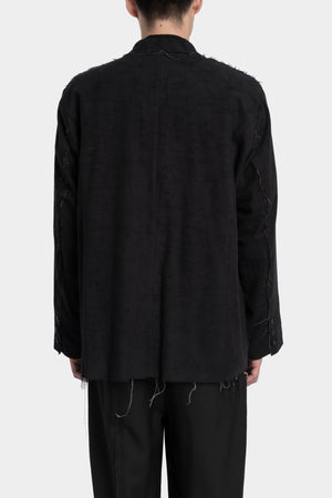Professor. E | "Forgotten materials" Frayed structured cotton blazer 25FW-PE-FM-19