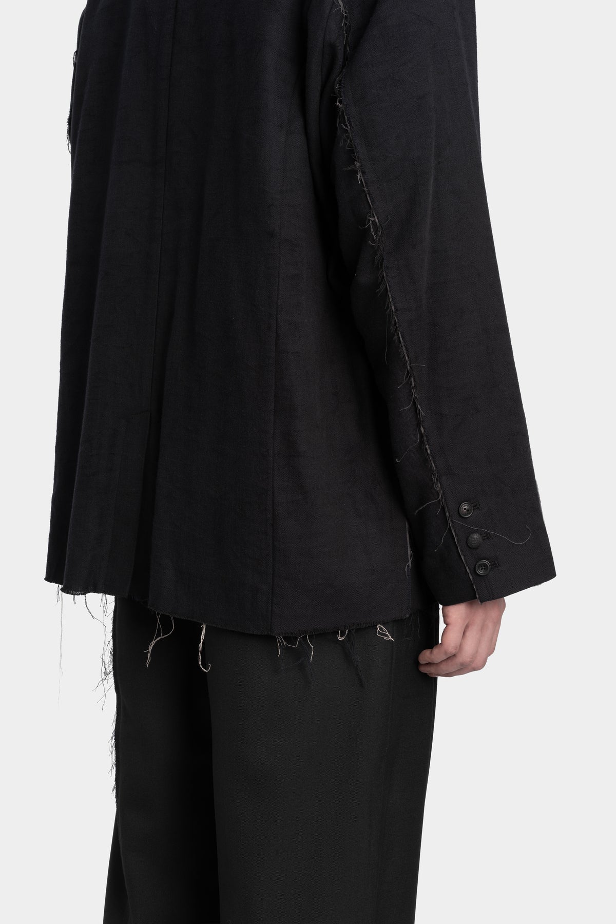 Professor. E | "Forgotten materials" Frayed structured cotton blazer 25FW-PE-FM-19