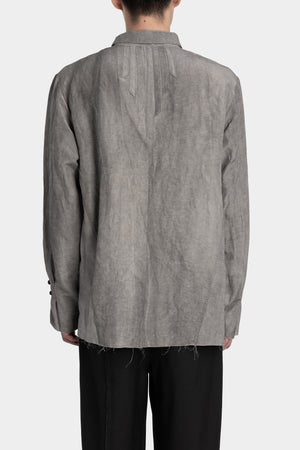 Professor E. | Timeworn silk blend shirt, Natural dyed grey 25FW-PE-FM-13
