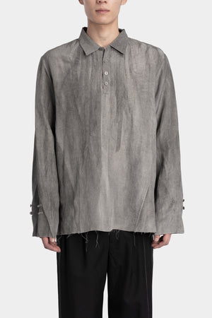 Professor E. | Timeworn silk blend shirt, Natural dyed grey 25FW-PE-FM-13