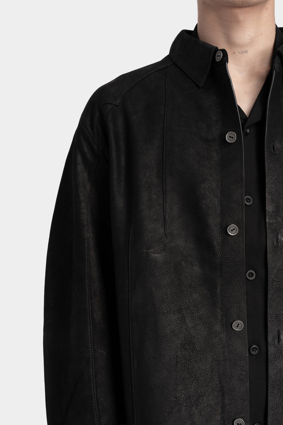 Leather over-shirt