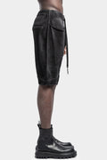 MD75 | Drop crotch knit shorts, Black spray