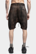 Drop crotch knit shorts, Rust / Black spray