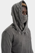 Asymmetrical hooded long sleeve T-Shirt, Dust Grey