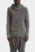 Asymmetrical hooded long sleeve T-Shirt, Dust Grey