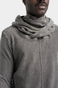 Asymmetrical hooded long sleeve T-Shirt, Dust Grey