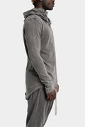 Asymmetrical hooded long sleeve T-Shirt, Dust Grey