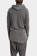 Asymmetrical hooded long sleeve T-Shirt, Dust Grey