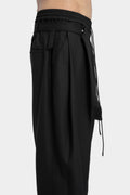 Pleated wide tapered wool pants