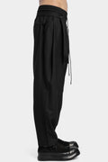 Pleated wide tapered wool pants